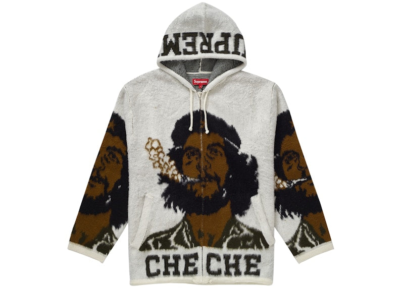 Supreme Che Hooded Zip Up Sweater White