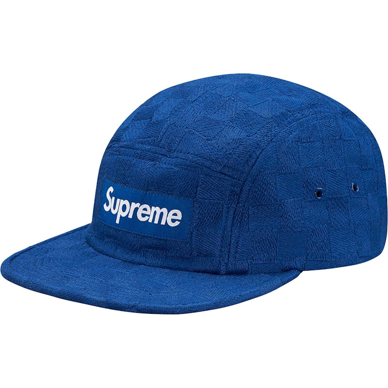 Supreme Checker Weave Camp Cap Royal