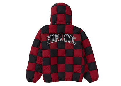 Supreme Checkerboard Puffy Jacket Dark Red