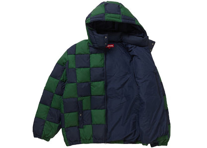 Supreme Checkerboard Puffy Jacket Navy
