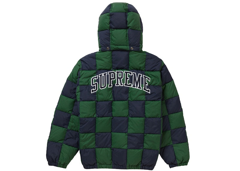 Supreme Checkerboard Puffy Jacket Navy
