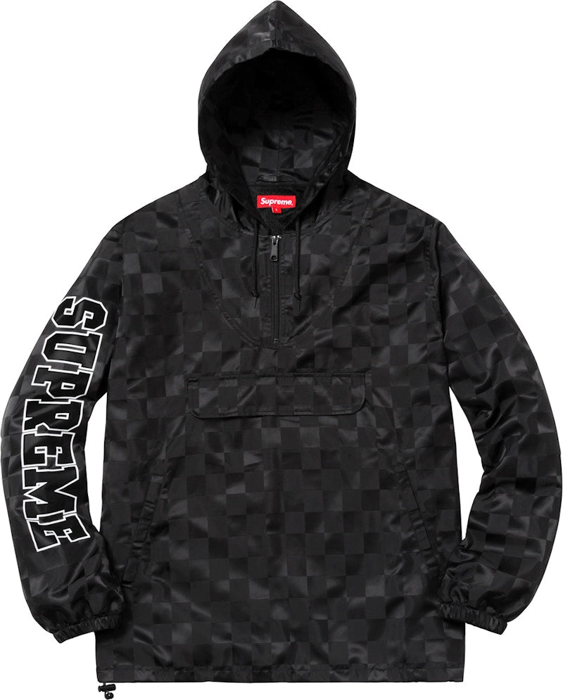 Supreme Checkered Nylon Pullover Black