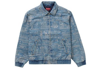 Supreme Checks Embroidered Denim Jacket Blue