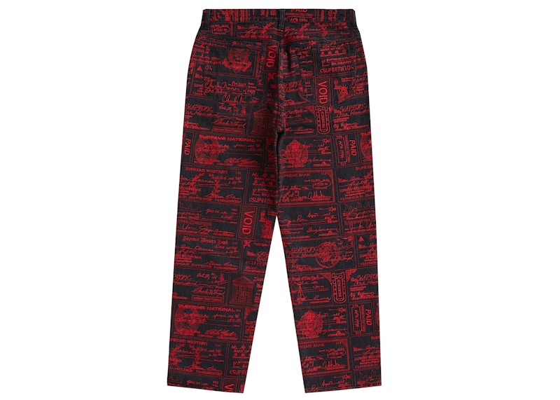 Supreme Checks Embroidered Jean Black