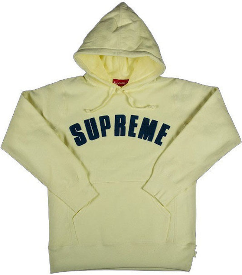 Supreme Chenille Arc Logo Hooded Sweatshirt Yellow