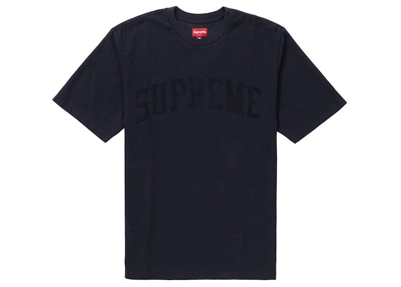 Supreme Chenille Arc Logo S/S Top Navy