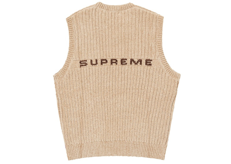 Supreme Chenille Sweater Vest Beige