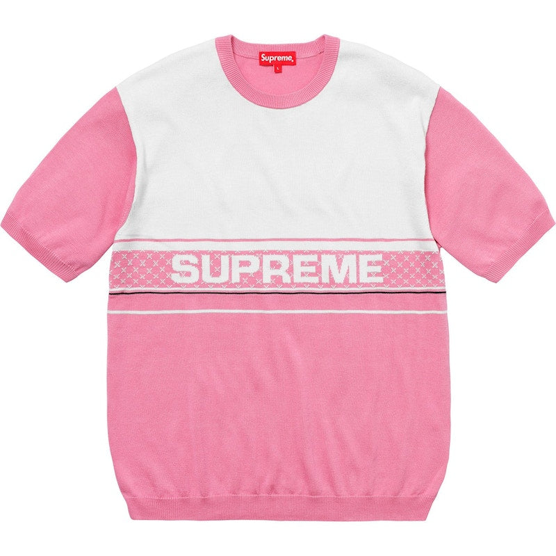 Supreme Chest Logo S/S Knit Top Pink