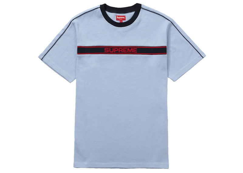 Supreme Chest Stripe Logo S/S Top Light Blue