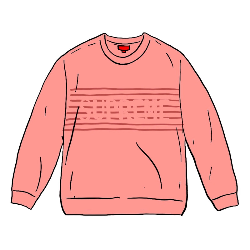 Supreme Chest Stripe Sweater Coral