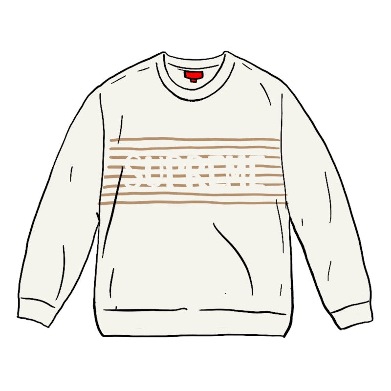Supreme Chest Stripe Sweater Ivory