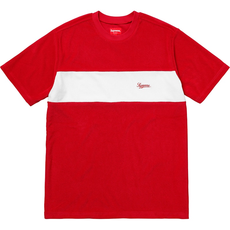Supreme Chest Stripe Terry Top Red