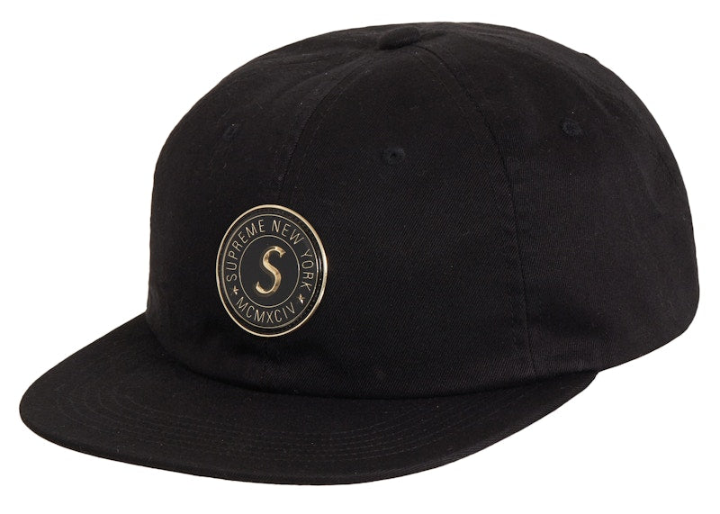Supreme Chino Twill Gel S Logo 6-Panel Black
