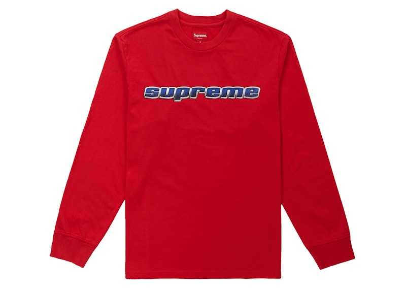 Supreme Chrome Logo L/S Top Red