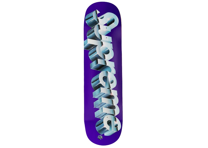 Supreme Chrome Logo Skateboard Deck Purple
