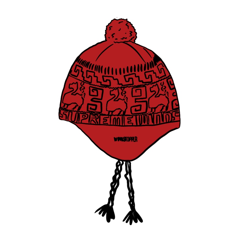 Supreme Chullo Windstopper Earflap Beanie Red