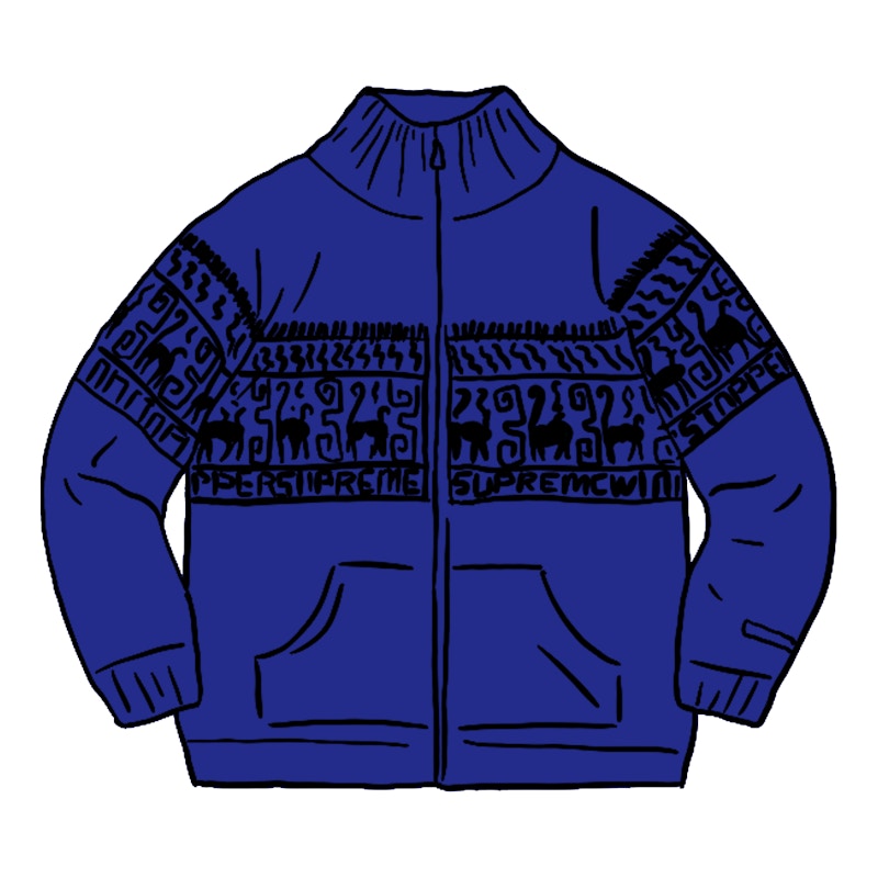 Supreme Chullo Windstopper Zip Up Sweater Blue