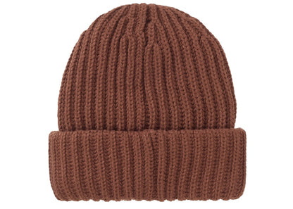 Supreme Chunky Rib Classic Logo Beanie Brown