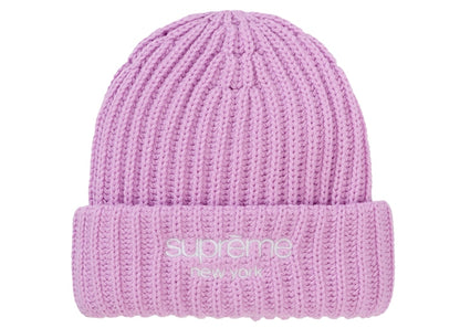 Supreme Chunky Rib Classic Logo Beanie Pink