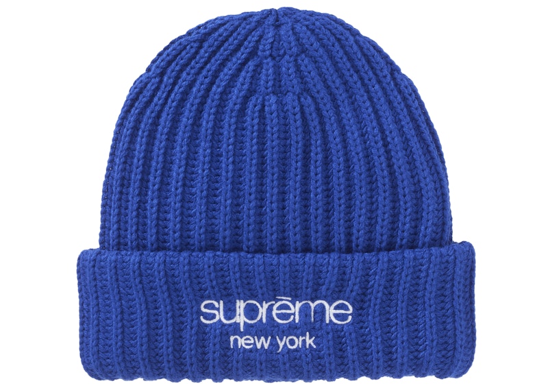 Supreme Chunky Rib Classic Logo Beanie Royal