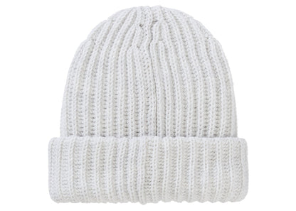 Supreme Chunky Rib Classic Logo Beanie White