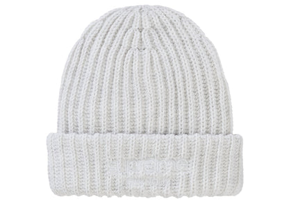 Supreme Chunky Rib Classic Logo Beanie White