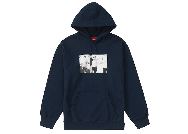 Supreme Classic Ad Hooded Sweatshirt Navy