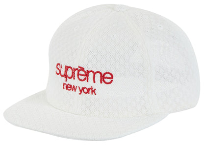 Supreme Classic Logo Air Mesh 6-Panel White
