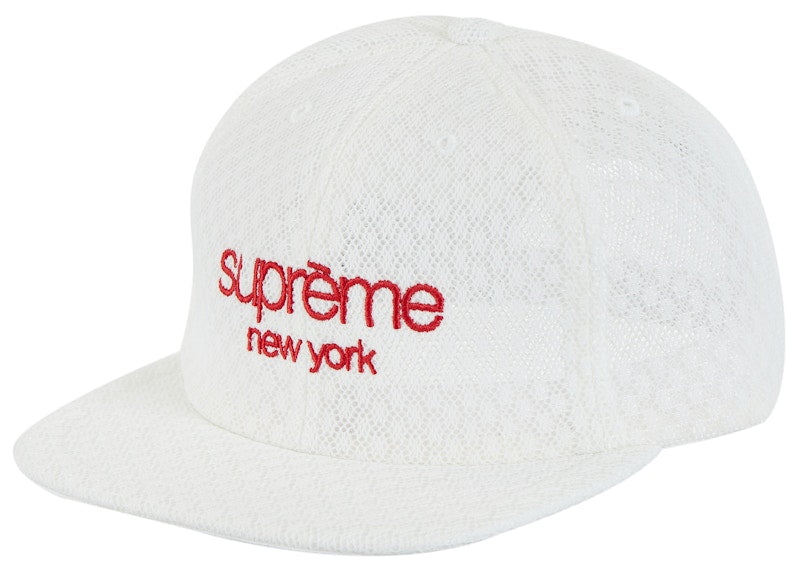 Supreme Classic Logo Air Mesh 6-Panel White