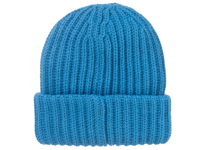 Supreme Classic Logo Chunky Ribbed Beanie (FW24) Blue