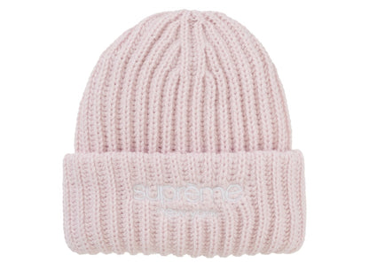 Supreme Classic Logo Chunky Ribbed Beanie (FW24) Light Pink