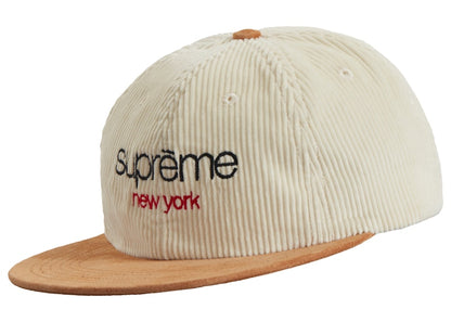 Supreme Classic Logo Corduroy 6-Panel OffWhite