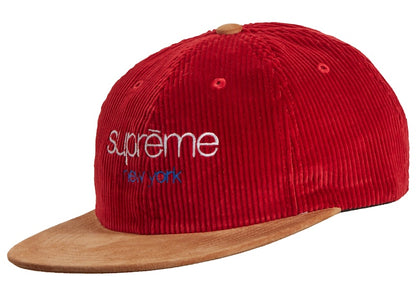 Supreme Classic Logo Corduroy 6-Panel Red