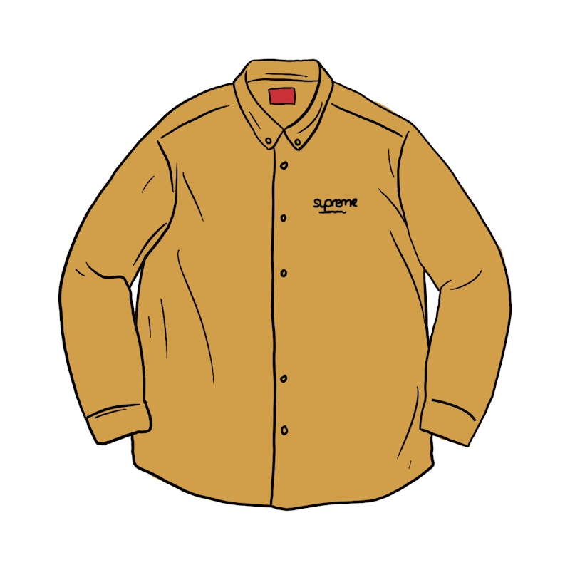 Supreme Classic Logo Denim Shirt Gold