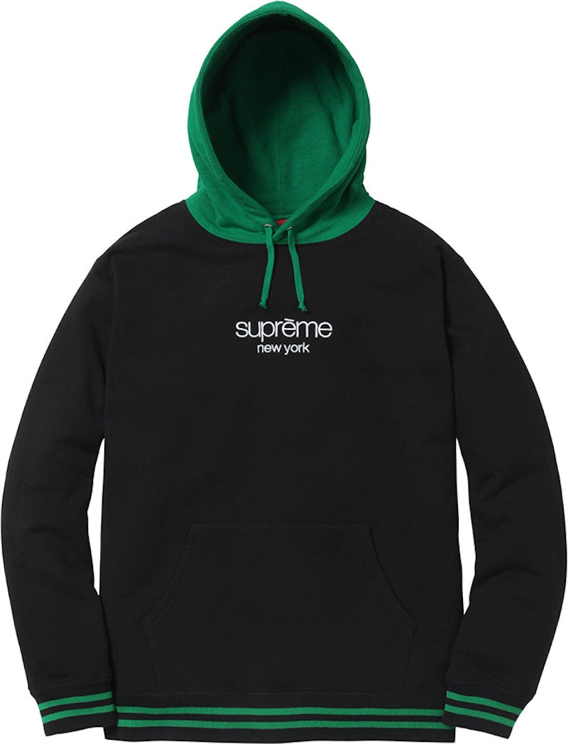 Supreme Classic Logo Two Tone Hoodie Black