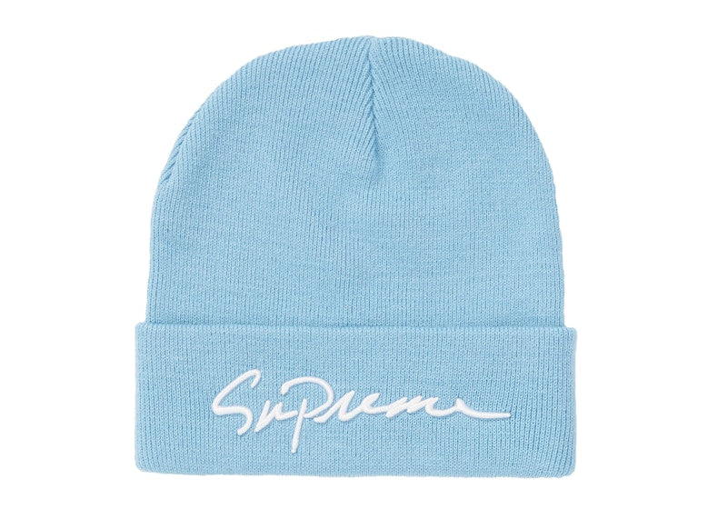 Supreme Classic Script Beanie Light Blue