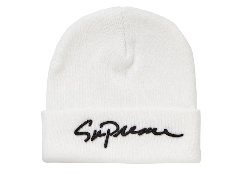 Supreme Classic Script Beanie White