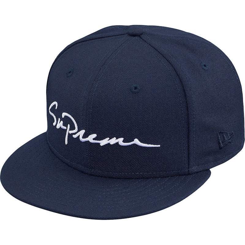 Supreme Classic Script New Era Cap Navy