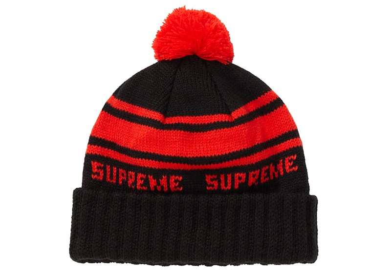 Supreme Classic Stripe Beanie Black