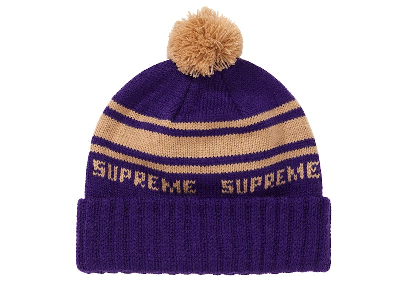 Supreme Classic Stripe Beanie Purple