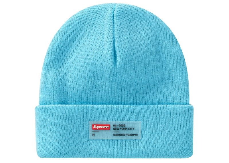 Supreme Clear Label Beanie Cyan