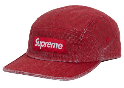 Supreme Coated Denim Camp Cap Red