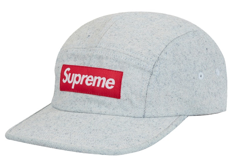 Supreme Coated Denim Camp Cap White