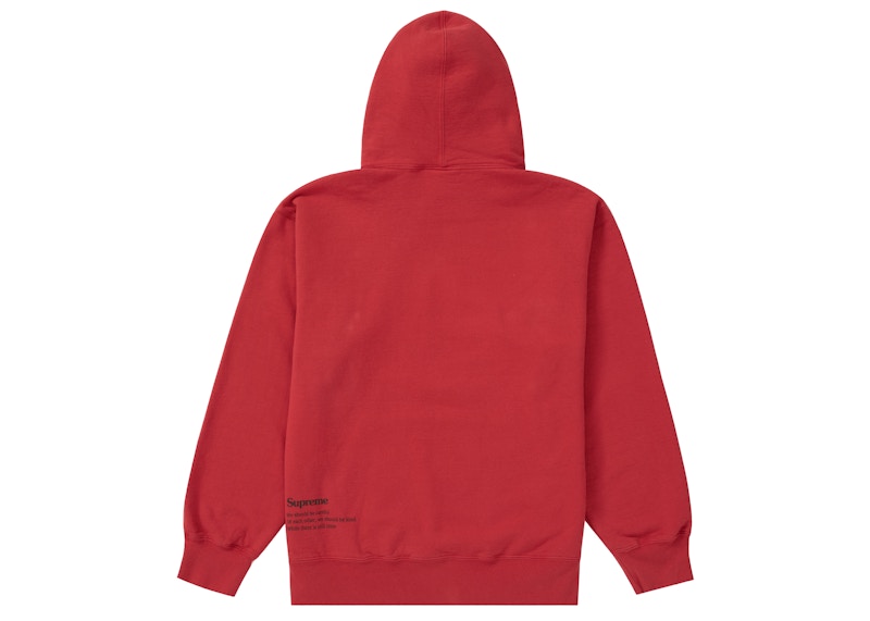 Supreme Collage Grid Hooded Sweatshirt Burnt Red