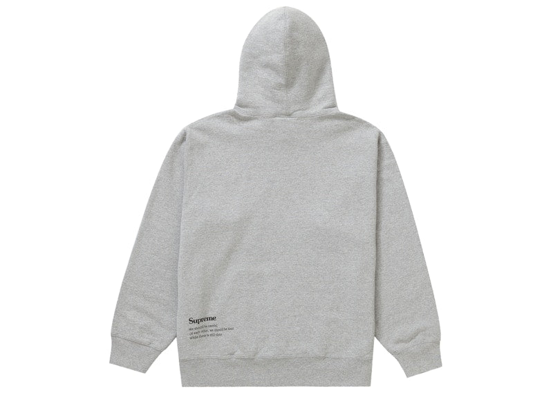 Supreme Collage Grid Hooded Sweatshirt Heather Grey