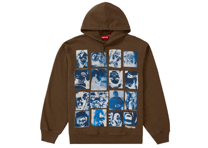 Supreme Collage Grid Hooded Sweatshirt Olive Brown
