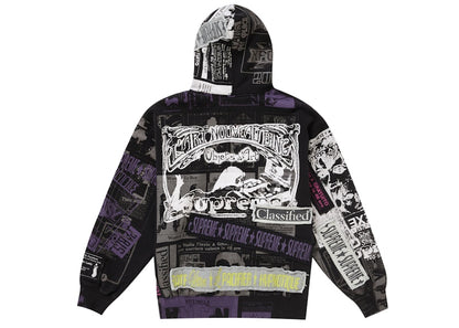 Supreme Collage Zip Up Hooded Sweatshirt Black