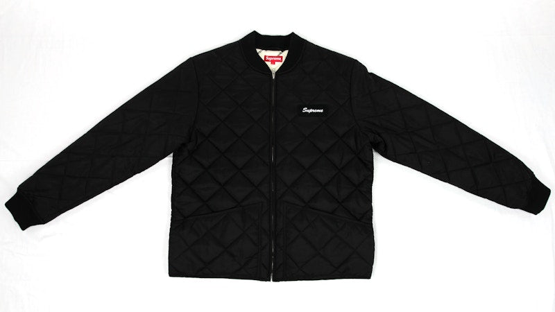 Supreme Color Blocked Quilted Jacket Black