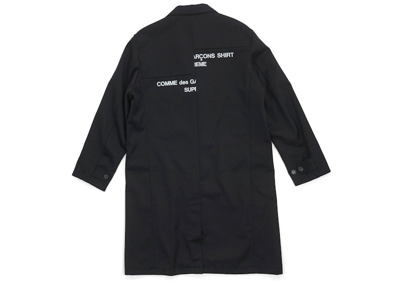 Supreme Comme des Garcons SHIRT Wool Overcoat Black