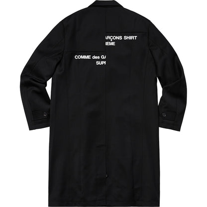 Supreme Comme des Garcons SHIRT Wool Overcoat Black